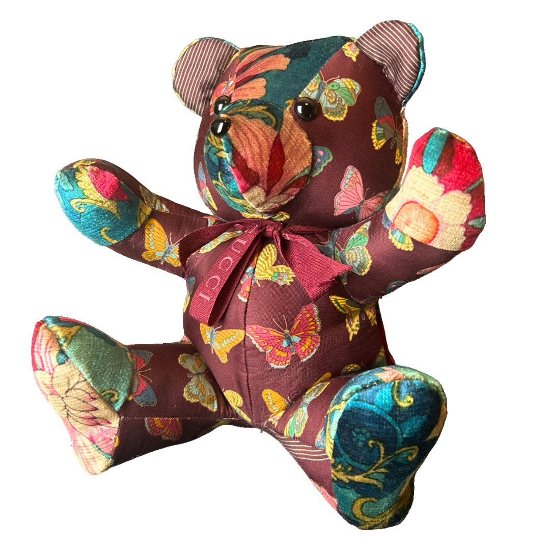 Gucci Farfalle Butterfly Scarf Teddy Bear | Vintage Luxe Up