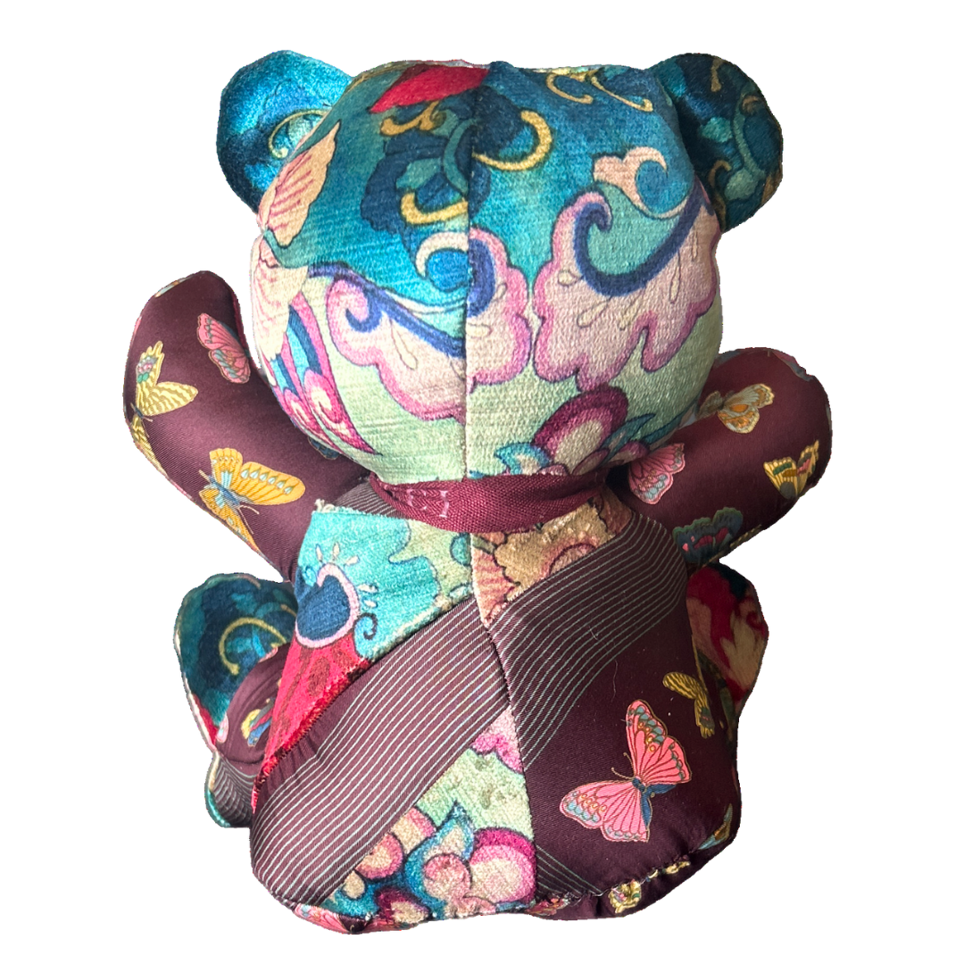 Farfalle Vintage Silk Scarf Tender Teddy Bear