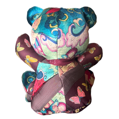 Farfalle Vintage Silk Scarf Tender Teddy Bear