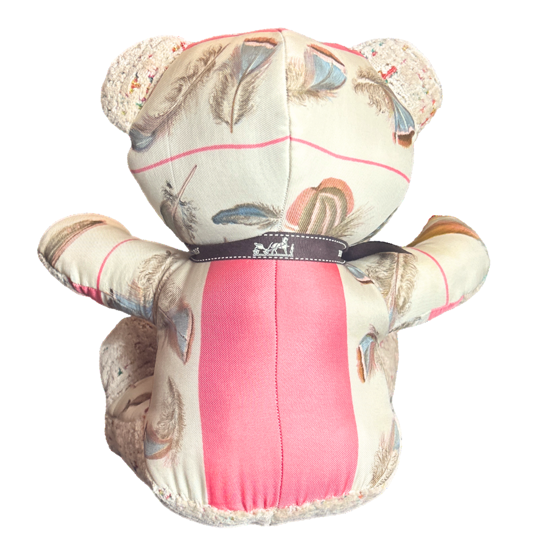 Plumes Vintage Silk Scarf Tender Teddy Bear
