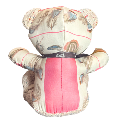 Plumes Vintage Silk Scarf Tender Teddy Bear