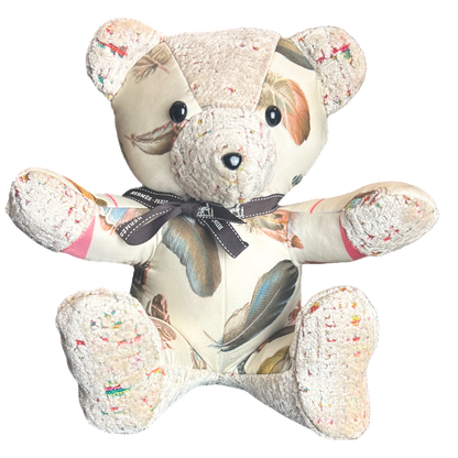Hermes Les Plumes Scarf Teddy Bear at Vintage Luxe Up