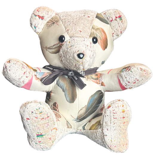 Hermes Les Plumes Scarf Teddy Bear at Vintage Luxe Up
