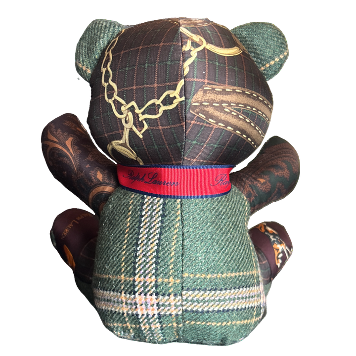 Equestrian Vintage Silk Scarf Tender Teddy Bear